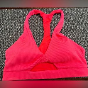 NEEDING VITAMIN SEA BRIGHT CORAL HALTER BIKINI TOP